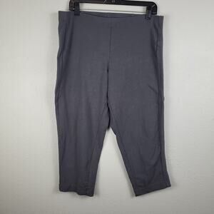 Pure Jill Womens Gray Elastic Waist Slim Leg Cropped Leggings Size Medium Petite